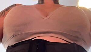 damn that famous influencer trains braless at gym... dudes stare at her sweaty tits dripping down wet pussy legs ugh