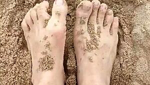 bare feet uh playin in sand feels so sensory good for fetish vibes