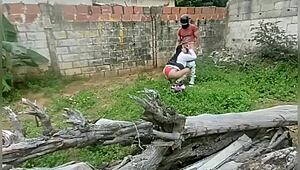 Horny Schoolgirl in Lingerie Rides for Creampie in Abandoned House!