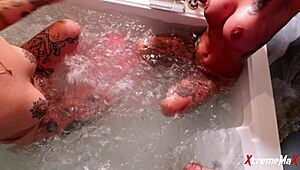 Crazy Lesbians Worship Big Ass Pussy Tits Deepthroat Lick In Bathroom Threesome Fuck