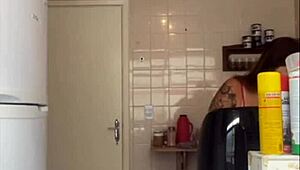 Hubby catches me flashing big pussy on balcony in tiny bikini 😏👙