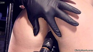 Hot ass teen slave 18+ gets waxed hard in the device oh god