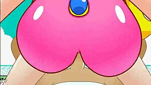 i bounce hard in peach swimsuit cowgirl ride