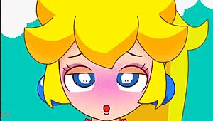 i bounce hard in peach swimsuit cowgirl ride