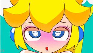 i bounce hard in peach swimsuit cowgirl ride