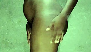 African amateur babe cums twice in intense homemade session