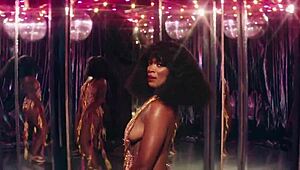 Beautiful chick grooves to music