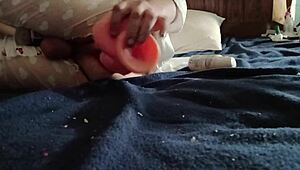 Homemade Monster Dildo Stretches Tight Anal Hole Deep