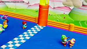 peruvian bbw teen loses fall guys bet pays with creampie