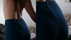 i tried on these tight leggings for the shoot and got so wet