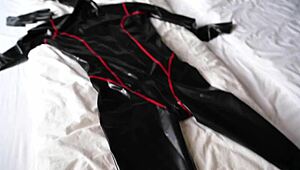 Picture this horror latex threesome where they stuff shaved pussies with monster cocks