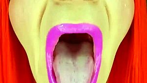 sloppy femboy shemale slut gags on cock with messy spit throat fucking obsession