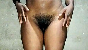 African amateur babe cums twice in intense homemade session