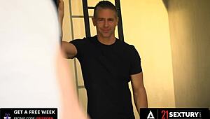 her pretty feet wrapped around my cock drive me wild as angelika grays fucks back hard