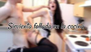 innocent blanc gets naughty noir action right in the kitchen