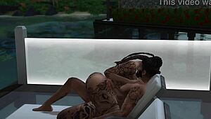 in sims 4 tattooed tierra gets fucked hard by the pool