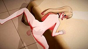 marin kitagawa jerks tits fucks and cums with big blonde hentai babe