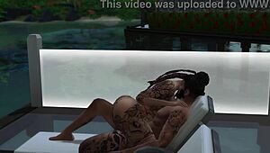 in sims 4 tattooed tierra gets fucked hard by the pool
