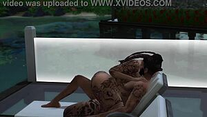 in sims 4 tattooed tierra gets fucked hard by the pool