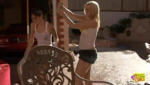 hey babes these three hotties 😍💋 are playing with each other in the garage surrounded by supercars 🚗🔥