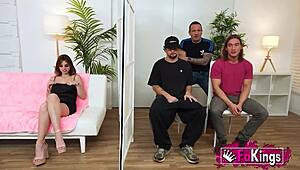 Super busty Alice Fantasy begs which guy fucks her first