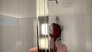 redhead's intriguing shower game reality tease unfolds