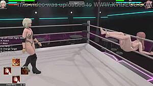 chase tales pins honoka in strapon femdom wrestling