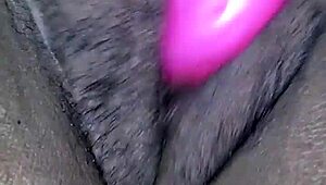 miss chocolate's fat ebony ass squirts wild with huge dildo deep inside