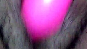 miss chocolate's fat ebony ass squirts wild with huge dildo deep inside