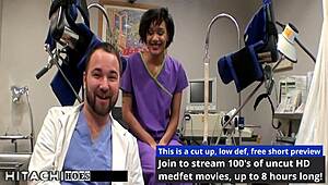 freshman jackie banes spreads legs as nurse forces hitachi vibrator deep for mandatory gaping orgasm