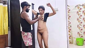 Why does this sexy Indian wife bend over post-shower for rough young desi doggystyle?