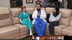 What secrets hide in Ditria Rose's latex-gloved lesbian clinic exam?