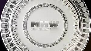 inked brunette stella von savage bends for rome major's big cock pussy pounding