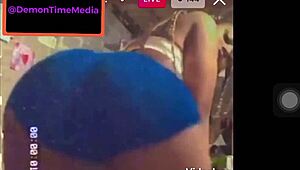 Ebony teen shakes big ass on webcam demon time