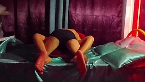 little latina girlfriend in sexy christmas dress teases with her petite legs and natural tits on homemade video