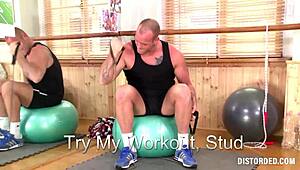 workout with cayenne klein and kane turna bends her over for distorted pounding