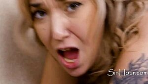 Mr Savage turns sensual pounding this blonde hunter on sofa!