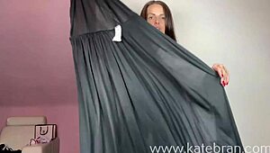 milf mistress tries batwoman halloween costume showing off huge tattooed tits