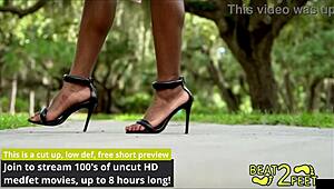 giggles, my feet in these heels got me strutting so sexy, tease em close with my long hair and tats...