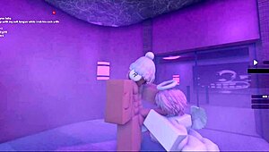 i'm bent over in the steamy sauna taking that lady's monster cock deep in my hole