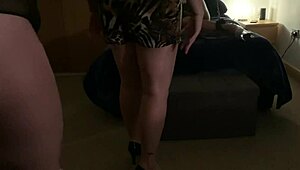 double domme action has me sissified bound milked and swallowing my own hot cum