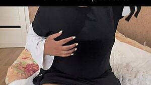 arab milf jasmine strips wet panties for solo pussy play and big cock tease