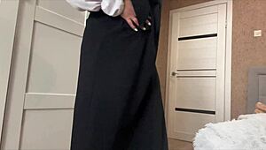 arab milf jasmine strips wet panties for solo pussy play and big cock tease