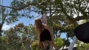 Girl endures extreme wedgie pulls in hilarious homemade compilation series.