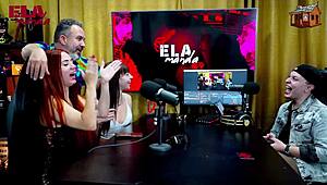 binho licks that pink teen pussy so good on podcast table ruan speechless as she takes control