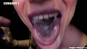 Gloryhole Expert Sucks Cock Swallows Cum in Mouth Facial