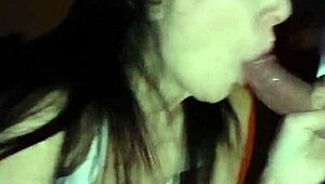 This cheating brunette milf drops to her knees devouring monster cock like a total whore