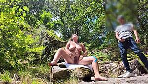 hunt for young 18+ curvy brunette milf on beach leads to public rough pussy fucking surprise 🌿🍑