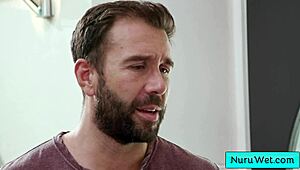 whoa nicole doshi's big tits shine in that wet nuru massage 😍 she gets pounded hard 💦🔥