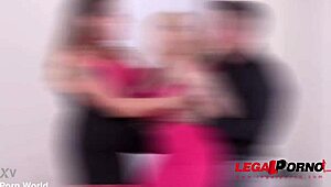 busty czech laura orsolya and angel wicky squeeze stud's cock between huge tits till he blows cum everywhere